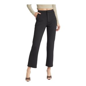 NWT Good American Shiny Crop Scuba Trousers, Size 18, Color Black.